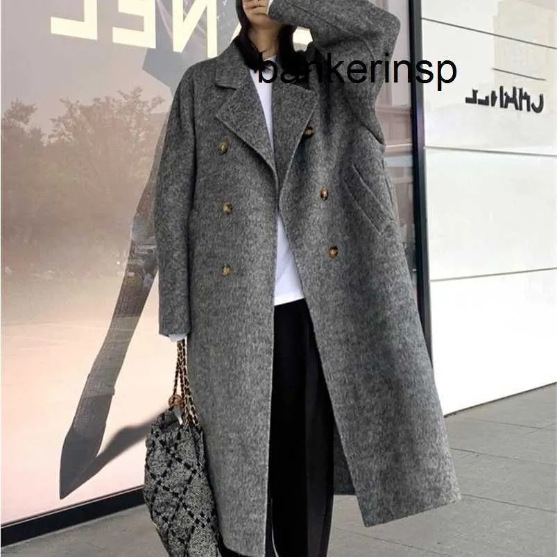 Manteau de luxe Maxmaras 101801 Manteau en pure laine M2306 Classic 1 Manteau en laine double face à chaîne complète avec manteau chaud en arc pour femmes de longueur moyenne en automne et en hiverZTCK