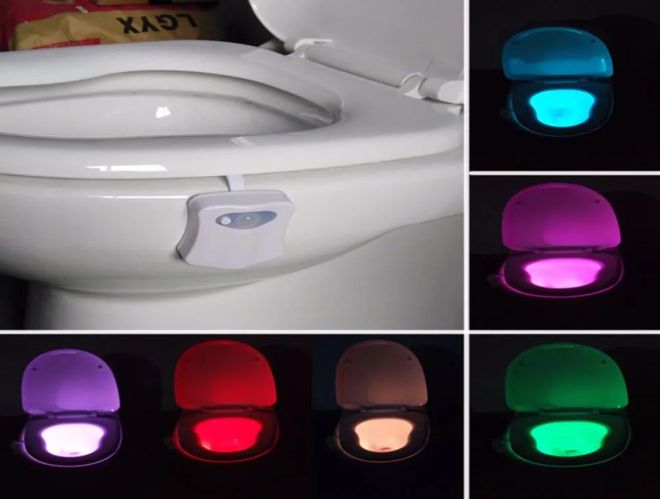 Inteligente pir sensor de movimento assento do vaso sanitário luz noturna 16 cores à prova dwaterproof água backlight para vaso sanitário led luminaria lâmpada wc light7150944
