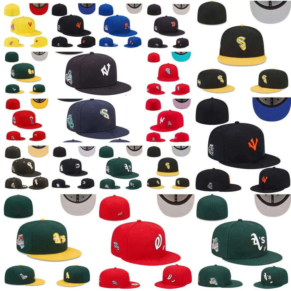 2024 Chapeaux ajustés Tailles Fit Chapeau Baseball Football Snapbacks Ball Designer Plat Réglable Broderie Casquettes En Coton Toutes Les Équipes Sports De Plein Air Casquette En Maille Fermée Taille 7-8