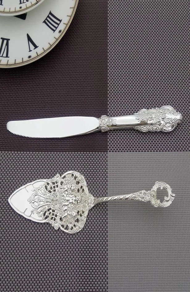 925039039 Silver Wedding Cake Servera Set Small Cake Shovel Knife Baroque Party Cake Decorating Shovel Server Restaurant Silv8699960