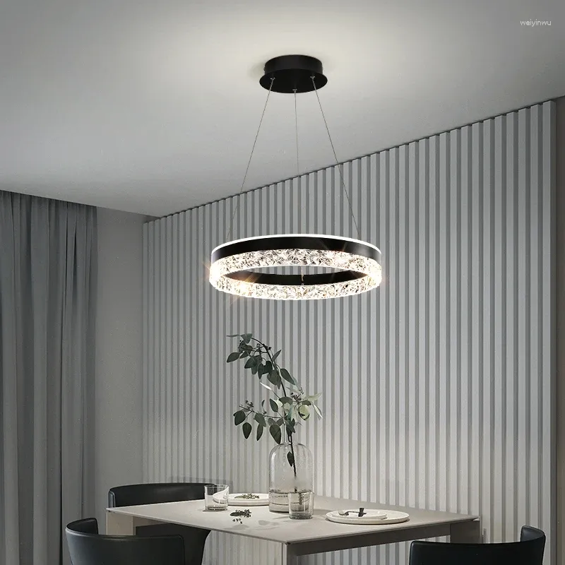 Plafoniere in stile minimalista Ristorante Lampadario Moderno Tavolo da pranzo circolare Bancone bar Camera da letto Luce Apparecchio di illuminazione a LED