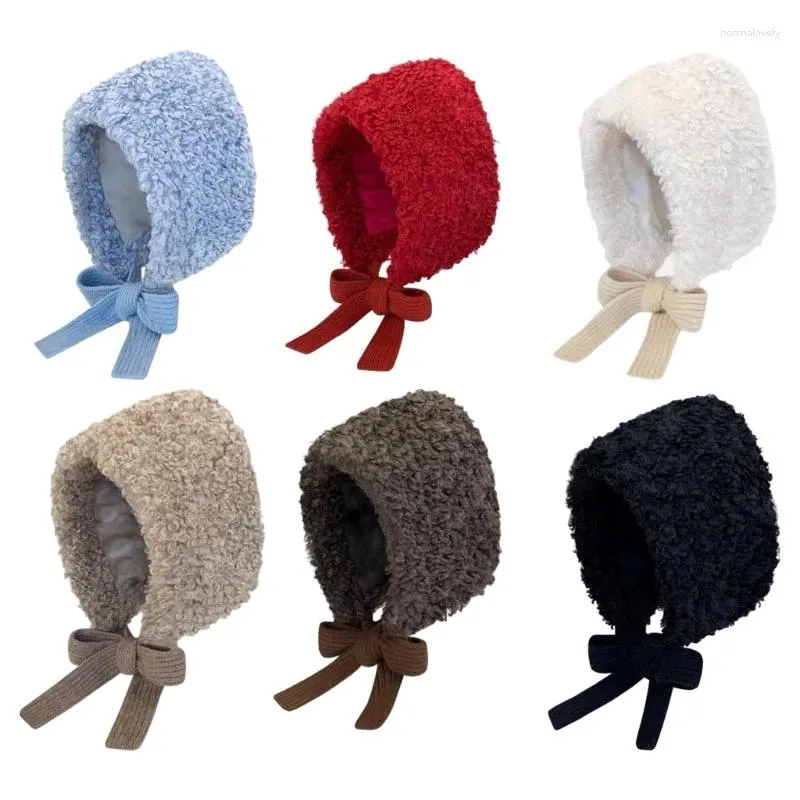 Beralar Peluş Balaclava Şapkası Kadın İnstyle Kız Kış Sıcak Beanie Ayarlanabilir Kayış Kadınlar Kulak Flep Soğuk Gözden Geçirme Bonnet