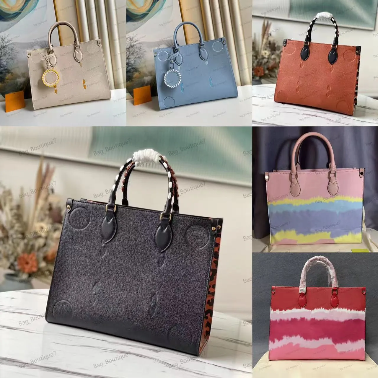 10A Hoge kwaliteit 2024 Nieuwe Totebag On The Go Tote Grote Emboss Mummie Tas Luxe Handtassen Totes Bag GM MM handtas mode crossbody Clutch zwart tassen met reliëf