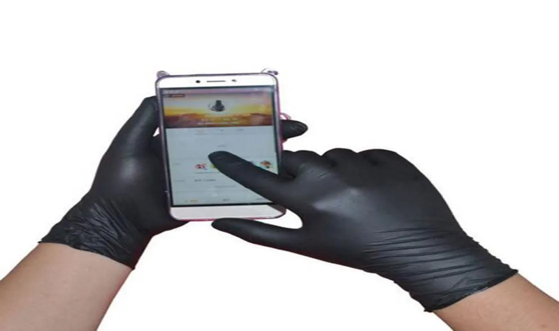 Gants jetables noirs en Latex pour la vaisselle, la cuisine, le travail, le jardin, en caoutchouc, universels pour les mains gauche et droite, 4628991