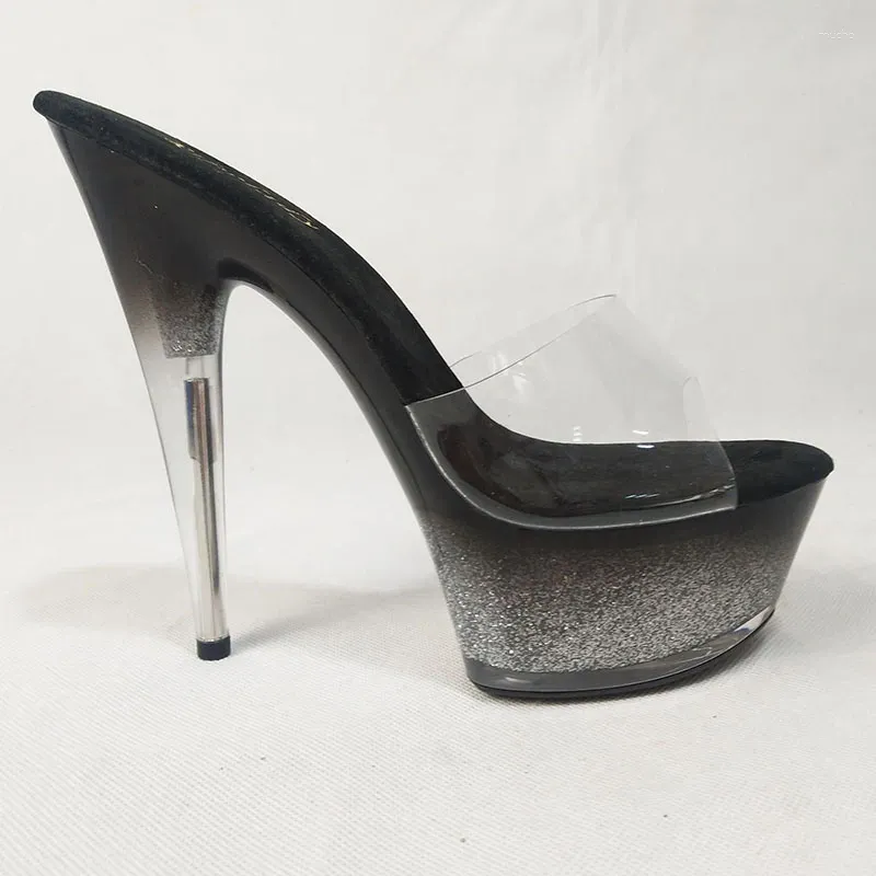 Slippers LAIJIANJINXIA 15 CM/6 inches PVC Bovenste Mode Sexy Exotische Hoge Hak Platform Party Vrouwen Paaldans schoenen T001