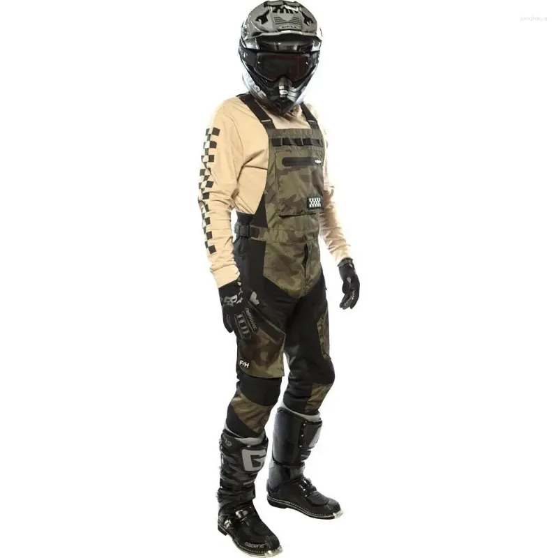 Yarış Pantolon Camo Motosiklet Kayışı Erkekler Moto Dirt Bike Dişli Seti MX Motokros Askı Tulumları Romper Kapalı Yol Takım