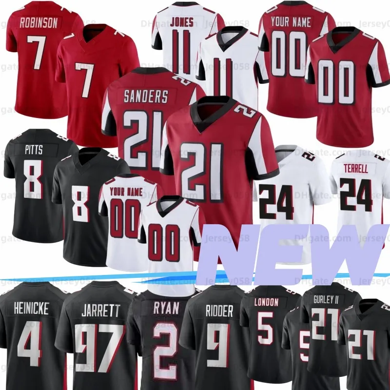 Anpassad Bijan Robinson Drake London Kyle Pitts Football Jersey Michael Vick Youngoe Koo Jessie Bates Patterson AJ Terrell Desmond Ridder Taylor Heinicke