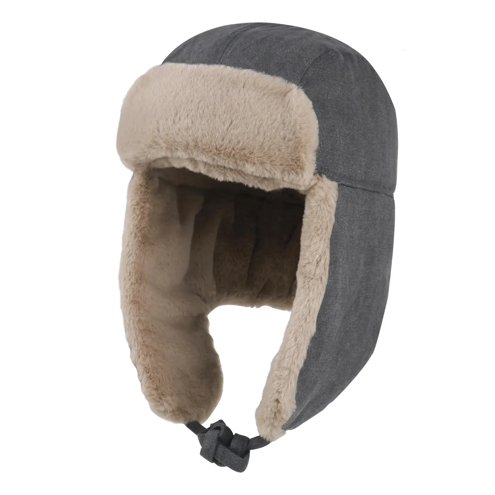 Connectyle yTrapper hommes hiver russe chapeau épais peluche doublé chaud oreillette coupe-vent neige Ski Ushanka 240108