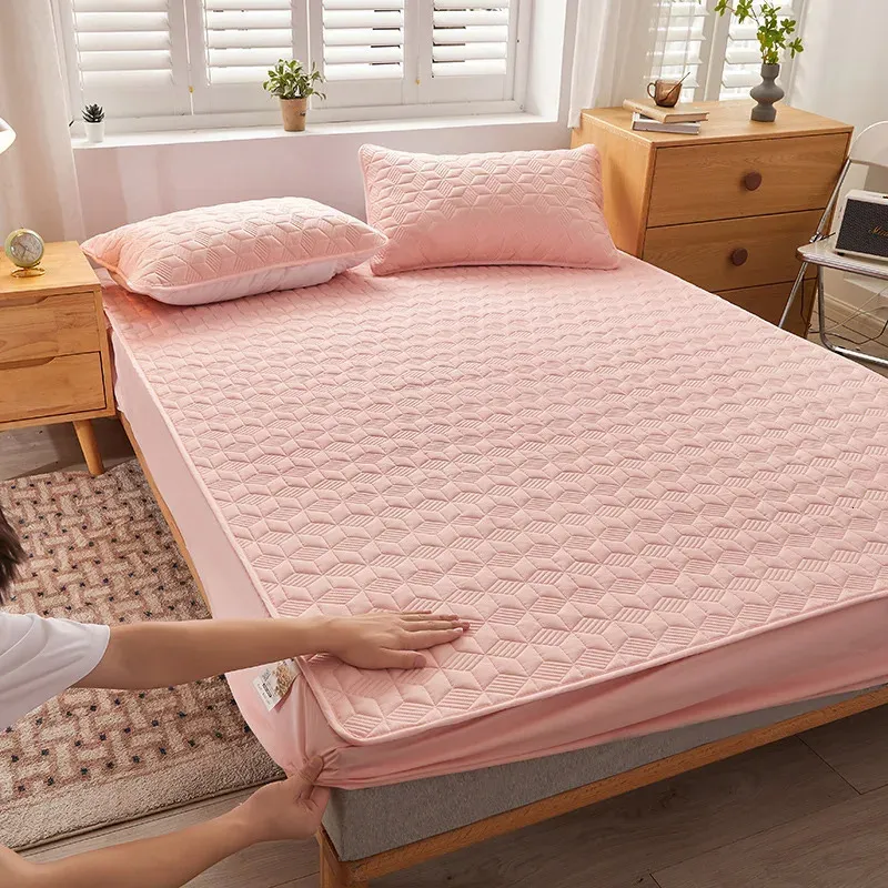 Anti Mite Madrass Cover Queen Size Winter Bed Spreaks Lash Par Cotton Waterproof Luxury Bedge Breads 180x200 240109
