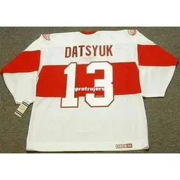 Throwback Mens Jerseys Pavel Datsyuk 1920`s Ccm Vintage Retro Hockey Jersey