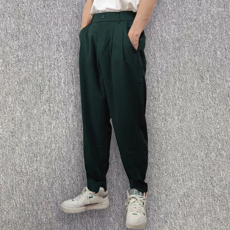 Pantaloni da uomo Abito urbano coreano per uomo Tubo dritto sciolto elastico solido Colo Society Abito Pantaloni formali da ufficio da uomo