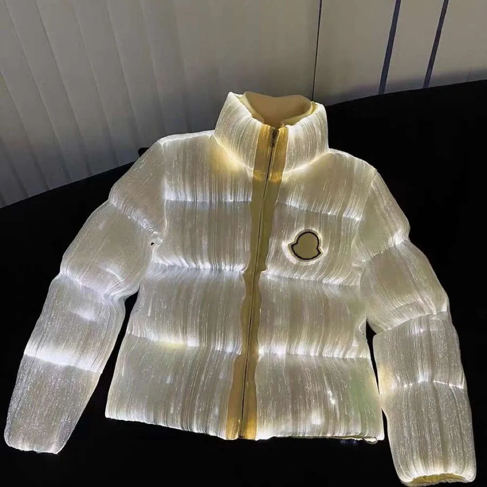 Пуховик зимняя куртка мужская куртка monclair куртка женская Светящийся пуховик с карманами и встроенным блоком питания для вечеринок
