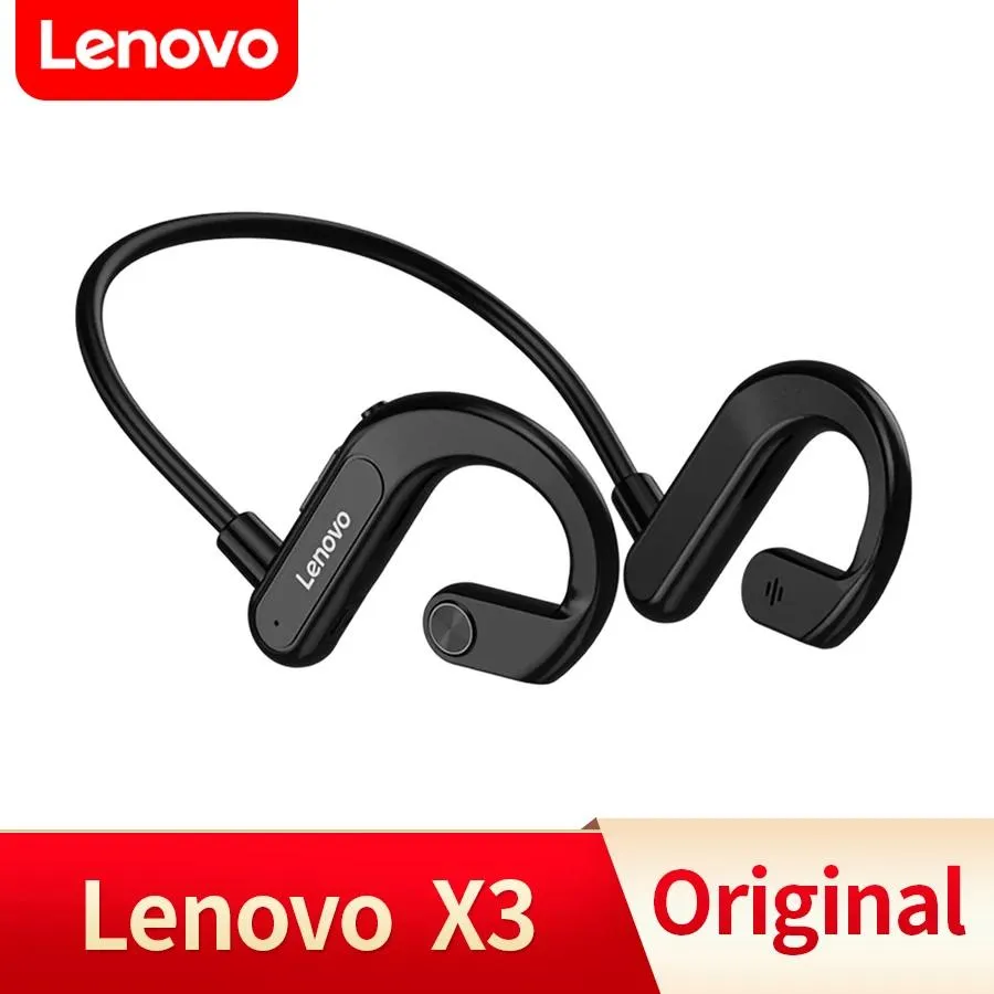 Earphones Original Lenovo X3 Wireless Bone Conduction Headphones Bluetooth 5.0 Earphone Sport Neckband Stereo Headset with Mic for Running