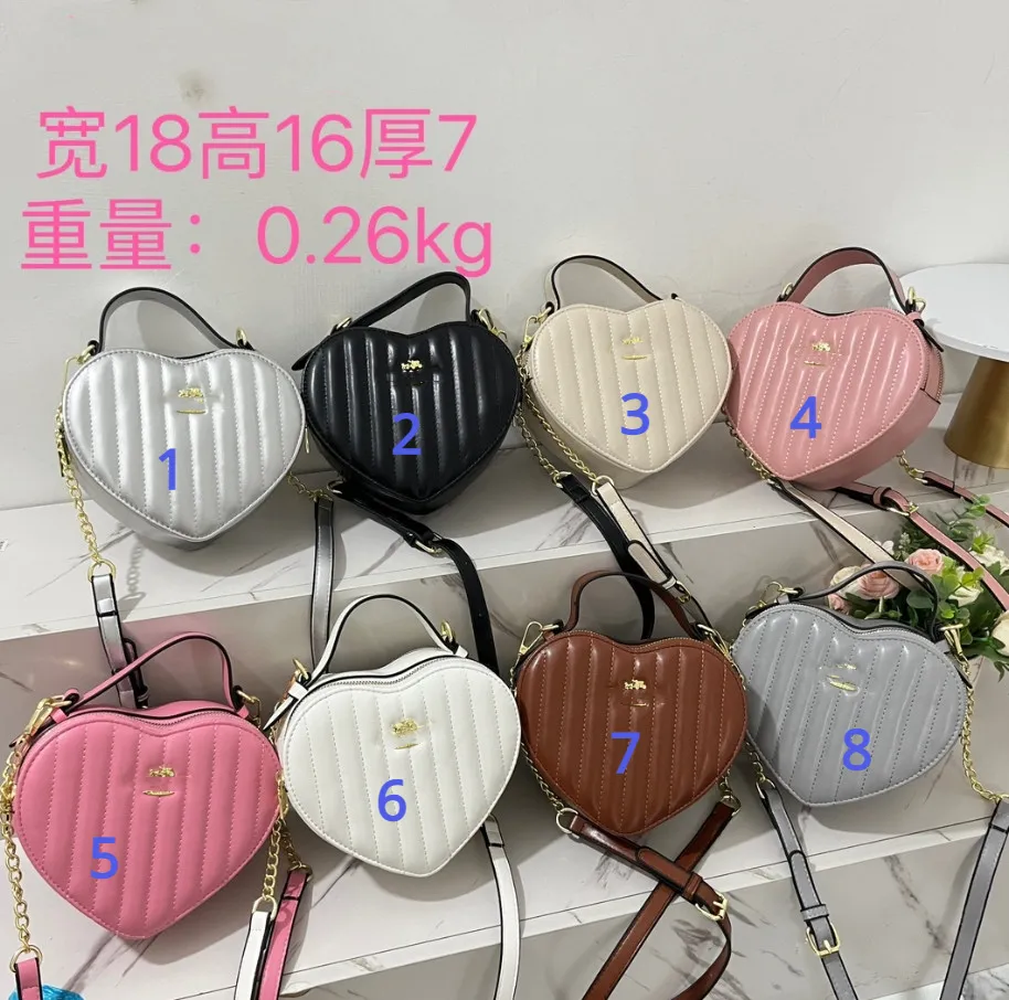 Wysokiej jakości stare kwiat miłosne Box Women Designer Klasyczne logo HE Torba Cute Heart Stripe Crossbody Bag 8 kolorów