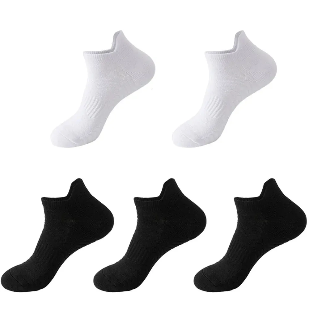 5 Pairs Socks Sports for Men Running Quick Dry Non Slip Sweat Absorption Short Tube Outdoor Towel Bottom Low Boat Women's Socks 240108