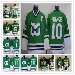 Custom men youth women Vintage Hartford``Whalers``10 Ron Francis 9 GORDIE HOWE 5 Samuelsson 26 Ferraro 11 Dineen 1 Liut Shirts Hockey Jersey