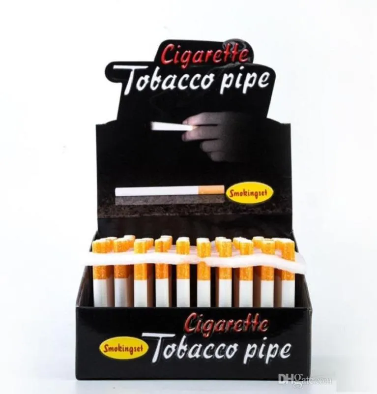 Ceramic Cigarette Hitter Pipe 100pcsbox 78mm 55mm Längd cigarettform Rökrör Tobaksrör för rökning i stock7064122