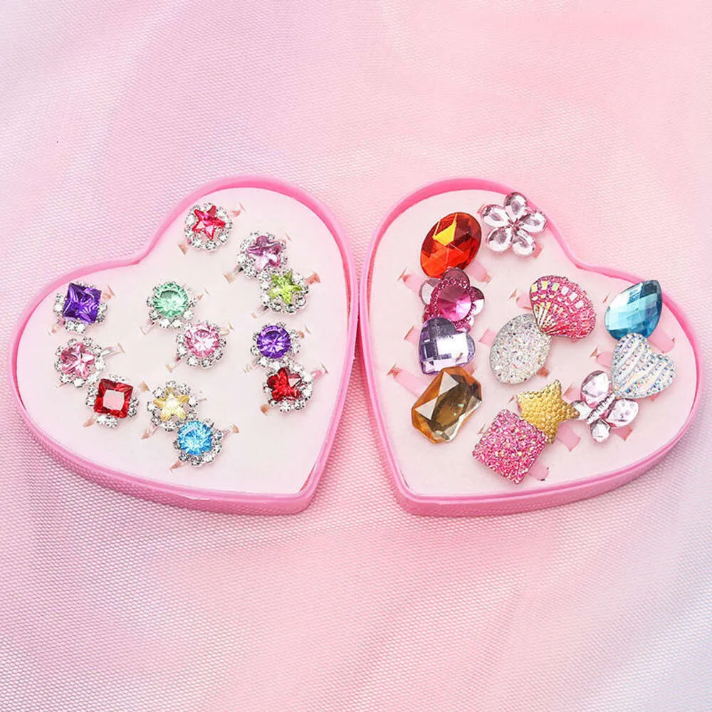 Schmuckring für Kinder, Mädchen, Prinzessin, verstellbare Öffnung, bunter Diamant, niedliches Spielzeug, Geschenk, Prinz