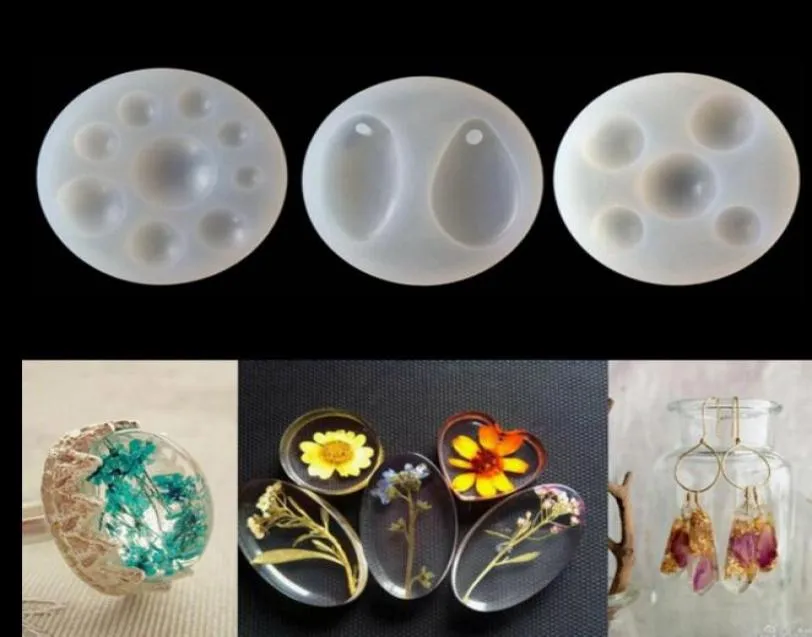 Juego de 3 moldes de silicona con forma de lágrima redonda para resina epoxi, herramienta de fabricación de joyas, accesorios para manualidades DIY 5411411