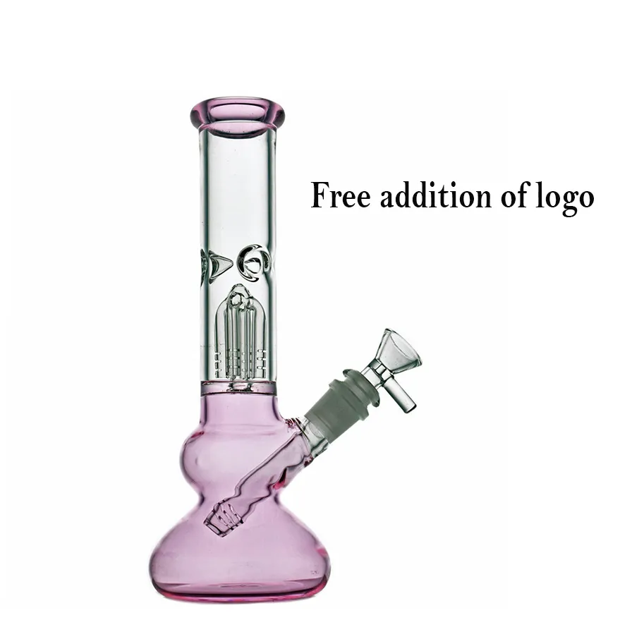 Verre rose bécher eau Bongs narguilés barboteur fumée eau Pipearm arbre percolateur Heady Dab Rigs tige inférieure Perc avec 40mm grande taille verre brûleur à mazout tuyau en gros