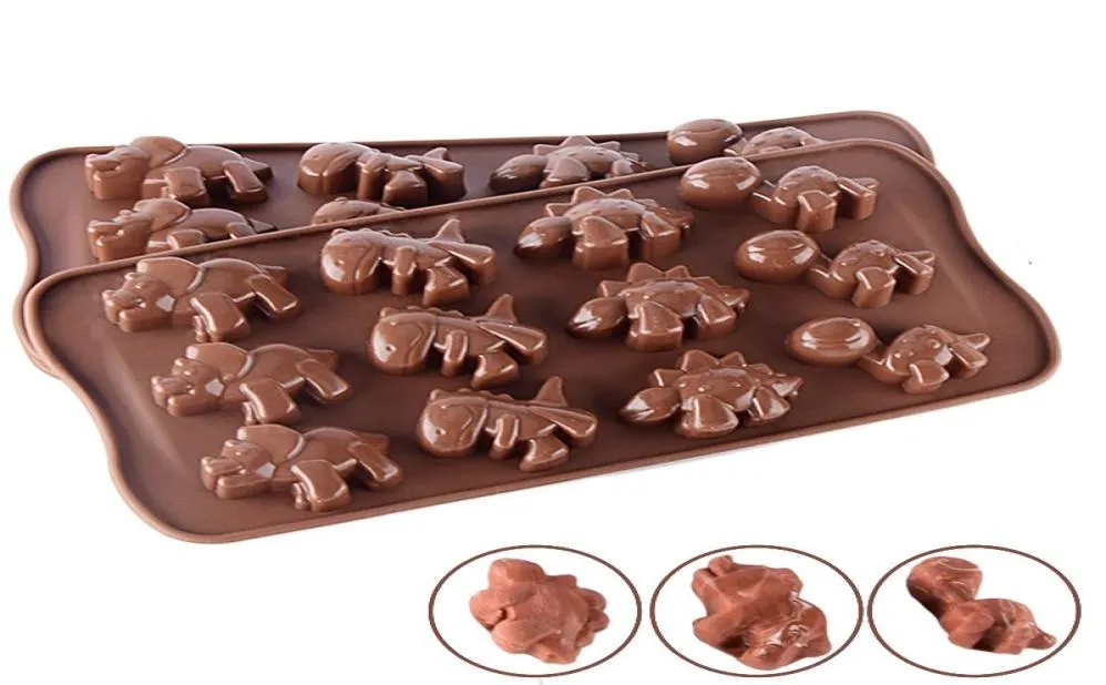 Kek pişirme kalıbı 12 dinozaur karikatür hayvanlar çikolata kalıpları silika jel buz kafesi ölüme yeni varış 1 8tl l17187456