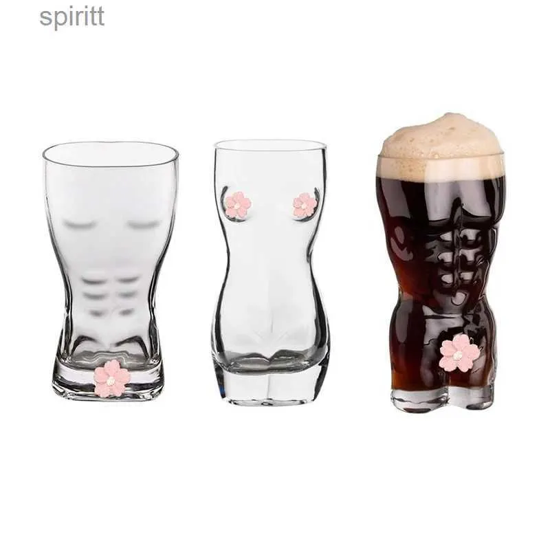 Wine Glasses Creative Beer Glasses Body Art Drink Cups Wine Bar Nightclub KTV Slamming Beauty Personality Beer Mug Mixing Highball Cups YQ240105