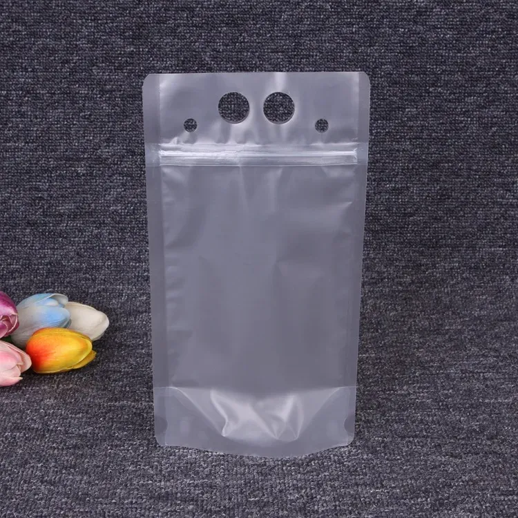 New Design Plastic Drink Packaging Bag Pouch for Beverage Juice Milk Coffee bags with Holes for Straw