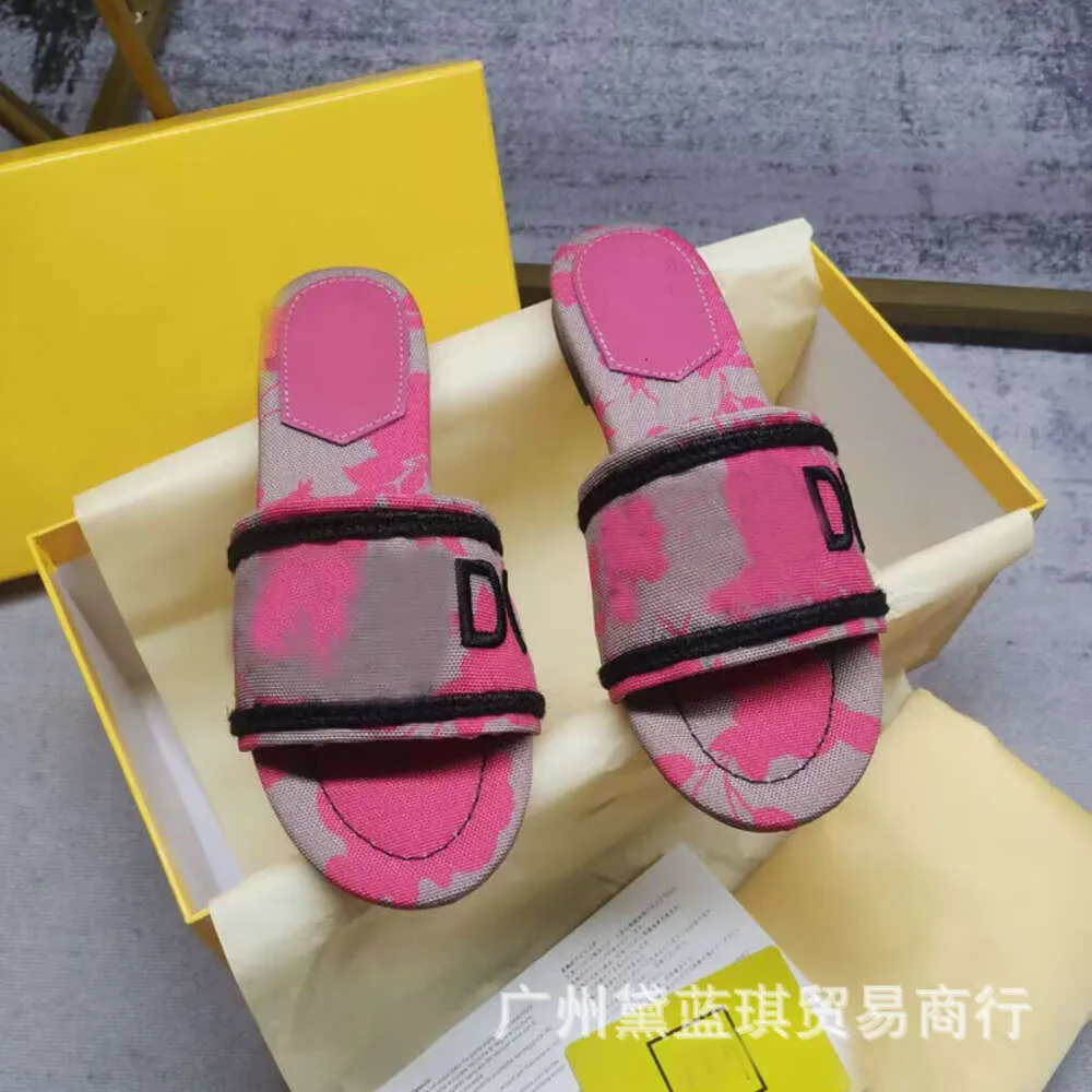 Slippers Sandals Family Summer Canvas Printing Printing Letter Properatile Flat