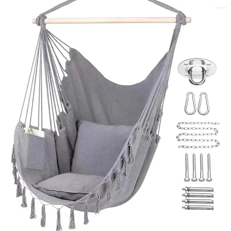 Lägermöbler Tassel Hammock Chair Kids Swing Bed Inhoor Outdoor Swinging Hanging 150 kg lastkapacitet för resor