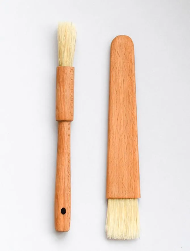 Pinceaux à huile de cuisine en bois, brosse à badigeonner, manche en bois pour barbecue, brosse à pâtisserie, outil de cuisson, beurre, sauce au miel, ustensiles de cuisson 1906294