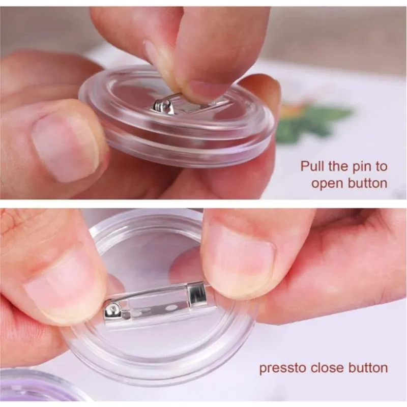 Takı 20 PCS El yapımı Akrilik Yuvarlak Düğme Rozeti Temiz Düğme Pin Rozetleri Kit Zanaat Boyama Rozetleri Broş Pimleri Takı Yapımı