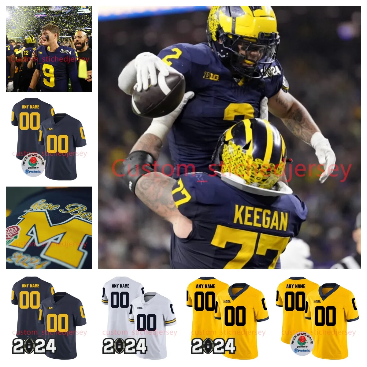 Michigan Wolverines voetbaljersey Shea Patterson Rashan Gary Khaleke Hudson Chris Evans Tyree Kinnel Devin Bush Bob Chappuis Chuck National Championship