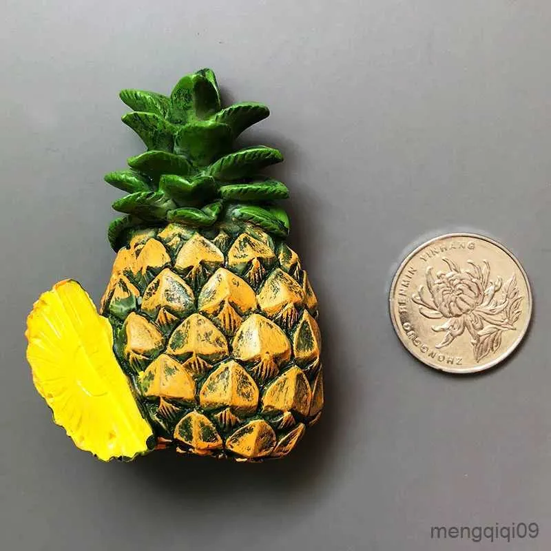 5pcs buzdolabı mıknatısları yaratıcı 3d taze meyve buzdolabı çıkartmaları yemek odası dekorasyon ananas limon kiraz buzdolabı mıknatısları hediye