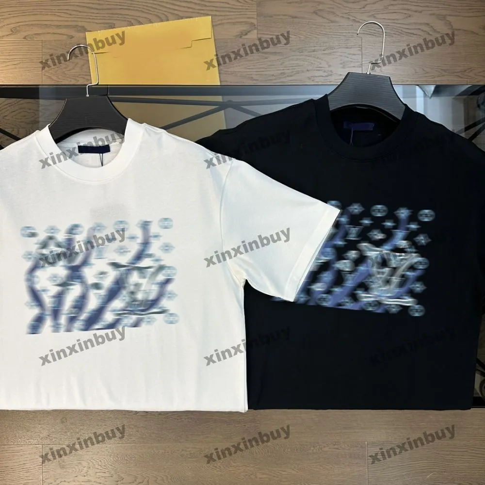 Xinxinbuy 2024 Men Designer Tee Tシャツ海藻レタープリント1854女性ブラックホワイトレッドブルーXS-3XL