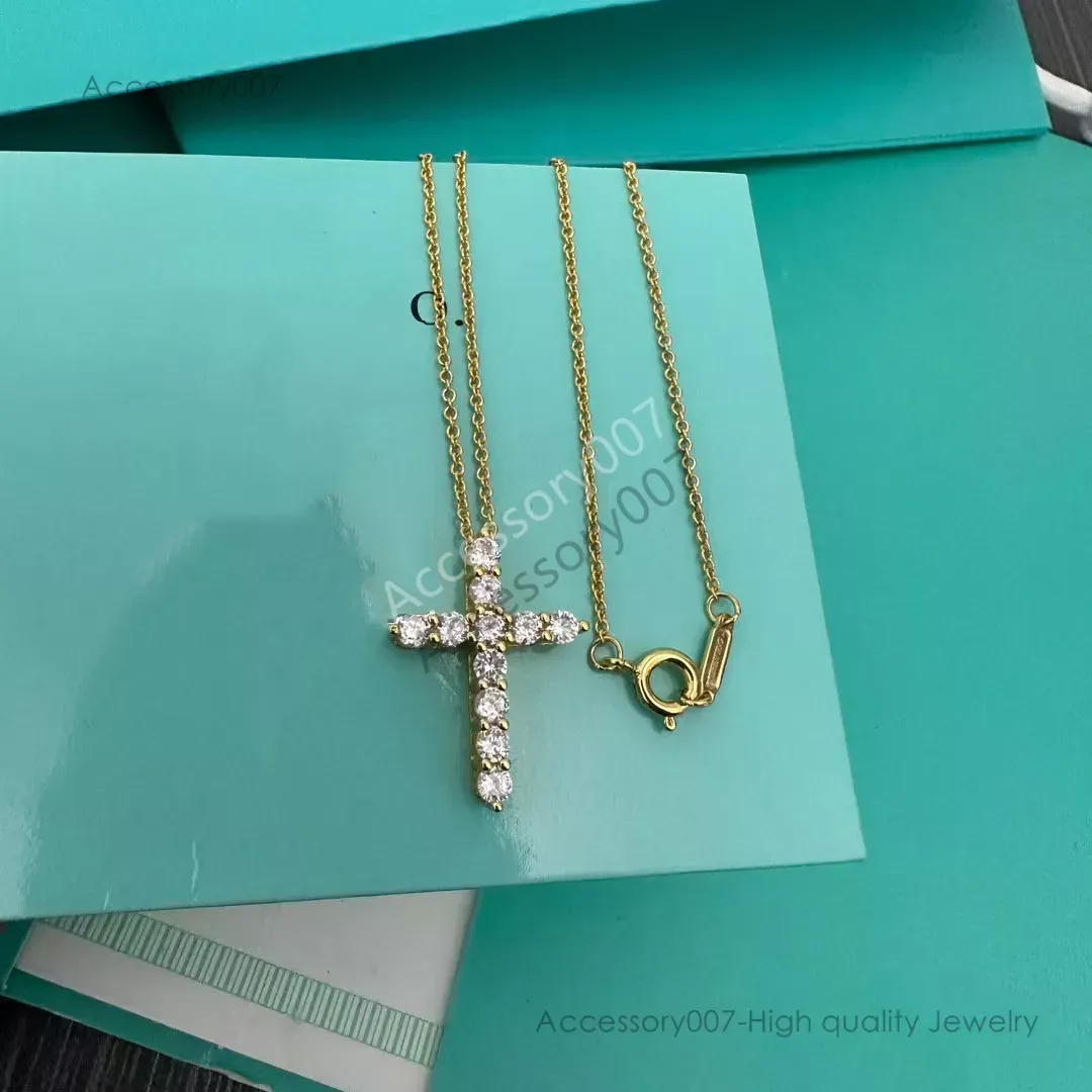дизайнерские ювелирные изделия ожерелье крест ожерелье роскошные ожерелья для мужчин женщин серебряные украшения Ретро Винтаж X бриллиантовый кулон муассанитовая цепочка Ожерелье вечеринка день рождения