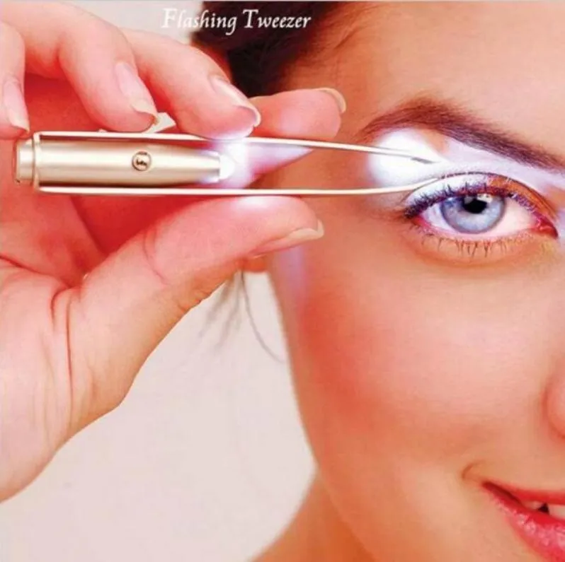 InBusiness LED Tweezer Make Up LED Lightまつげ眉毛脱毛Tweezer Face Hair Removerステンレス鋼眉7990909