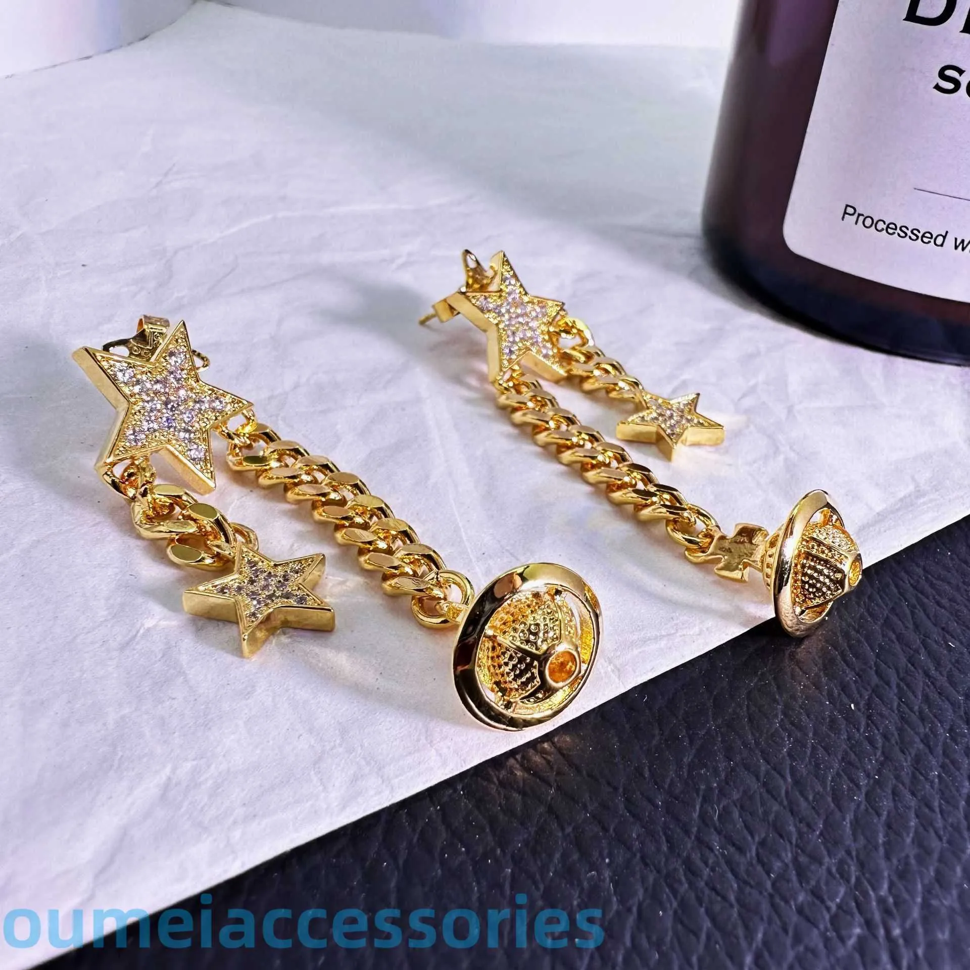 2024 Ontwerper Xitai Queenjewellery Saturn Kwastje Vrouwelijke Unieke Franse Water Diamanten Oorbellen