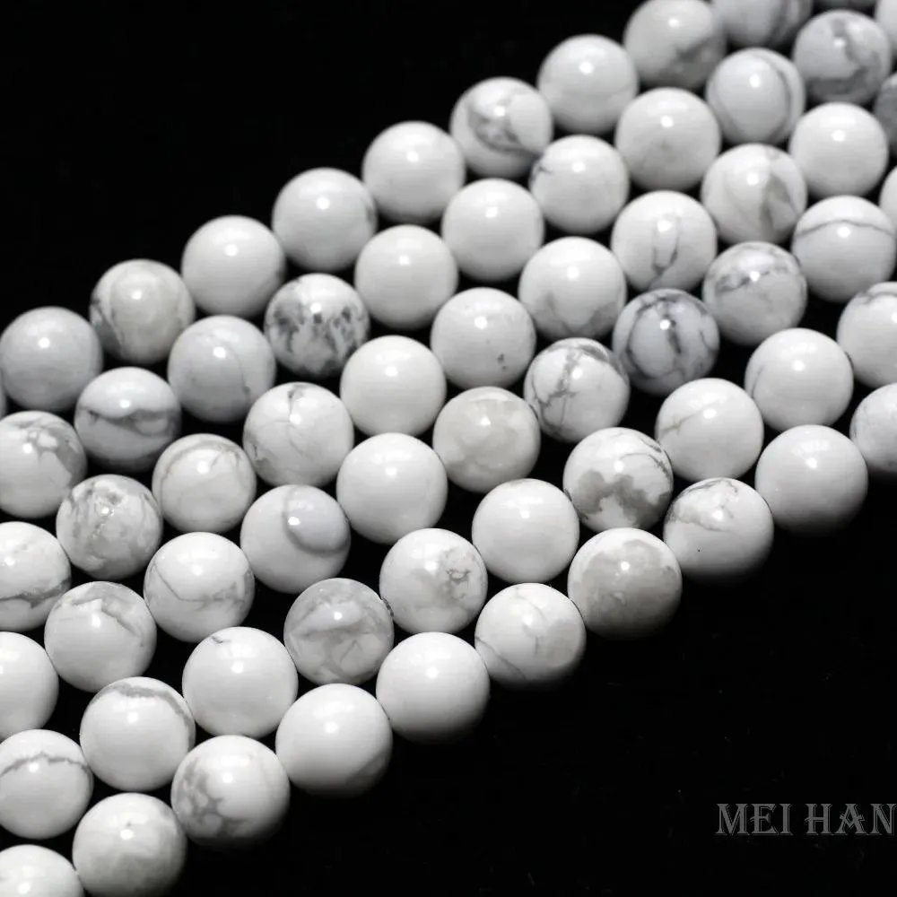 リングMeihan Natural6mm8mm 10mm 10mmハウリット滑らかな丸い丸いビーズを作るデザインファッションストーンDIYブレスレット女性ネックレス