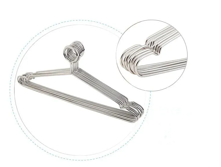 Stainless Steel Clothes Hanger Anti-theft Metal Clothing Hanger for Hotel Used Non Slip Closet Organizer SN2736