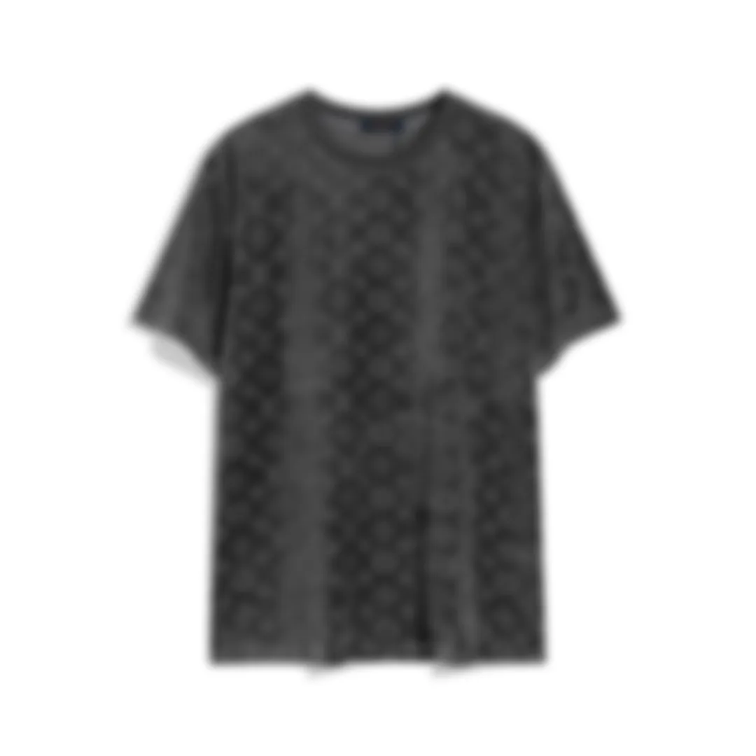 Mannen designer Tee t-shirt 2024 fluwelen stof Dubbele letter jacquard sets korte mouw katoen vrouwen Zwart wit grijs bruin