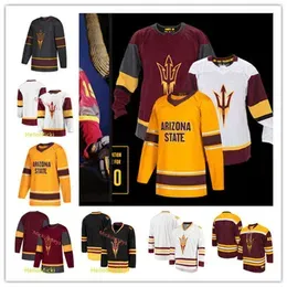 College Ncaa Asu Custom  State Sun Devils Stitched Hockey Jersey Joey Daccord Jacob Wilson Johnny Walker Jord Sandhu Dominic Garcia D