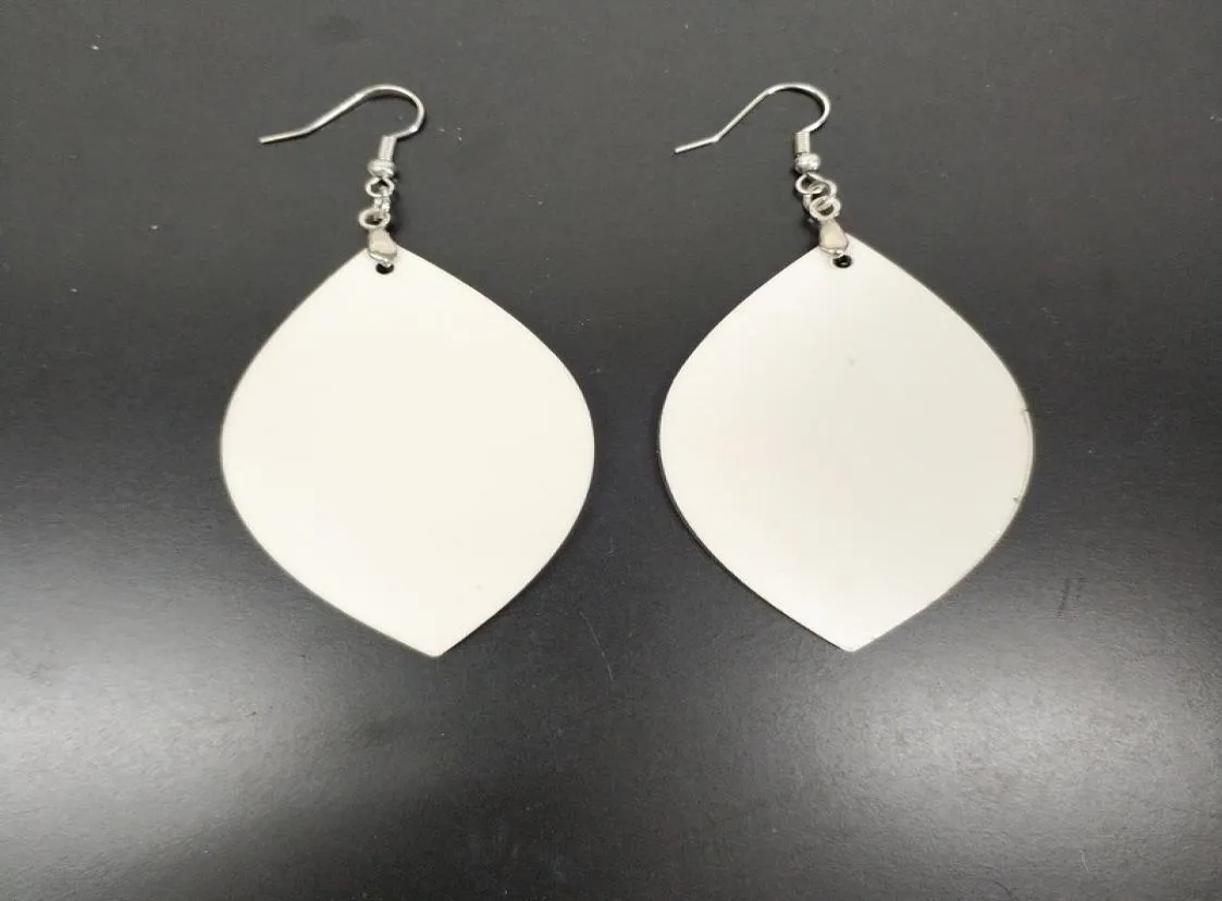 sublimation blank Earrings Doublesided Printing earring leaves shape eardrop with Hooks for Jewelry DIY Making6954844