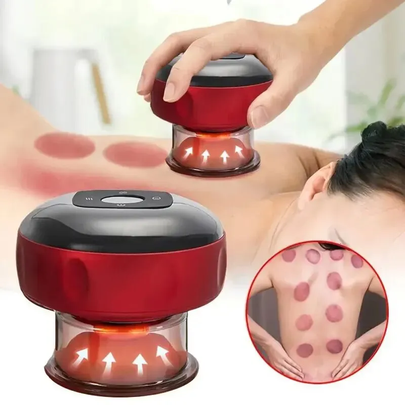 Body Scraping Massage Smart Electric Vacuum Cupping Heating Suction Cup Device Back Neck Arm Massger 240108