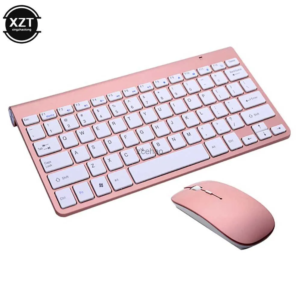 Keyboards 2.4G Wireless Keyboard Mouse Set Fashion Chocolate Button Movable Mini Chargeable Keyboard Mouse for Laptop Mac DesktopL240105