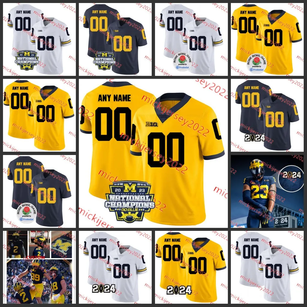 Michigan Wolverines 2024 Football Jersey Devin Funchess Maurice Hurst Bennie Oosterbaan Brandon Graham Taco Charlton Jake Ryan Ben Bredeson Josh Uche Willie Henry