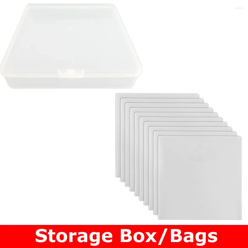 Sacos de armazenamento transparente caixa quadrada/pasta saco organizador para corte dados selos estêncil adesivo coleção diy acessórios