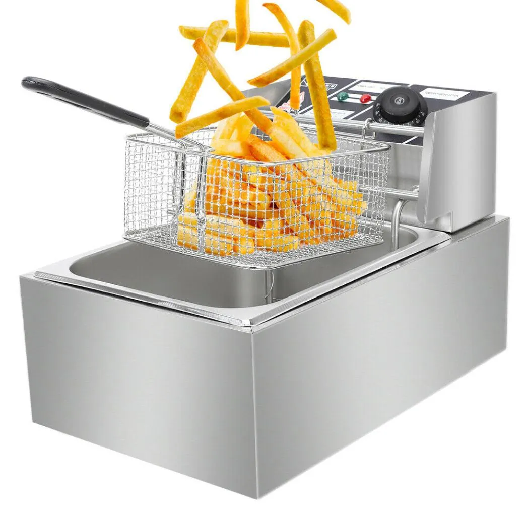 2500W 6L Electric Deep Fryer Commercial Countertop Basket French Fry Restaurant1149337