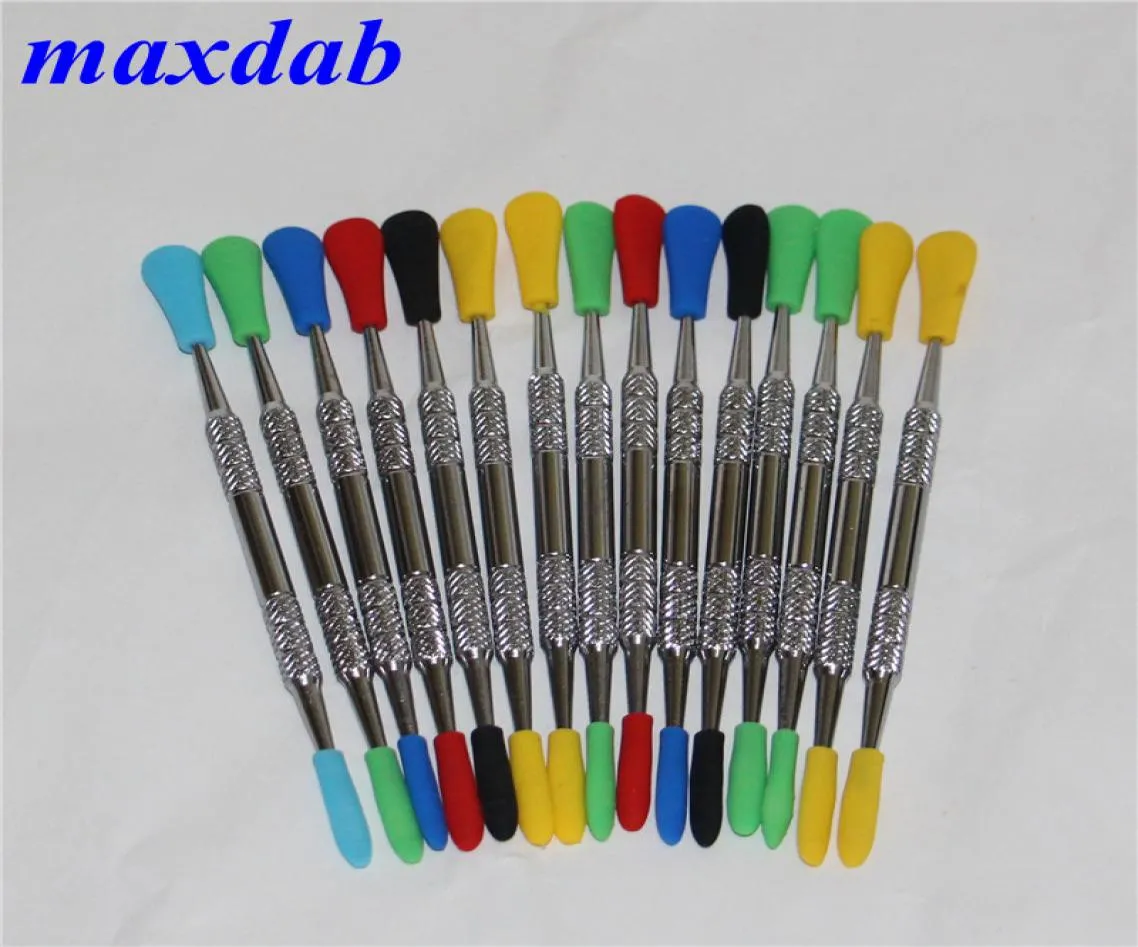 Metal Wax dabber tool with Silicone tips Cap 120mm vaporizer DAB tools High quality DHL 7925097