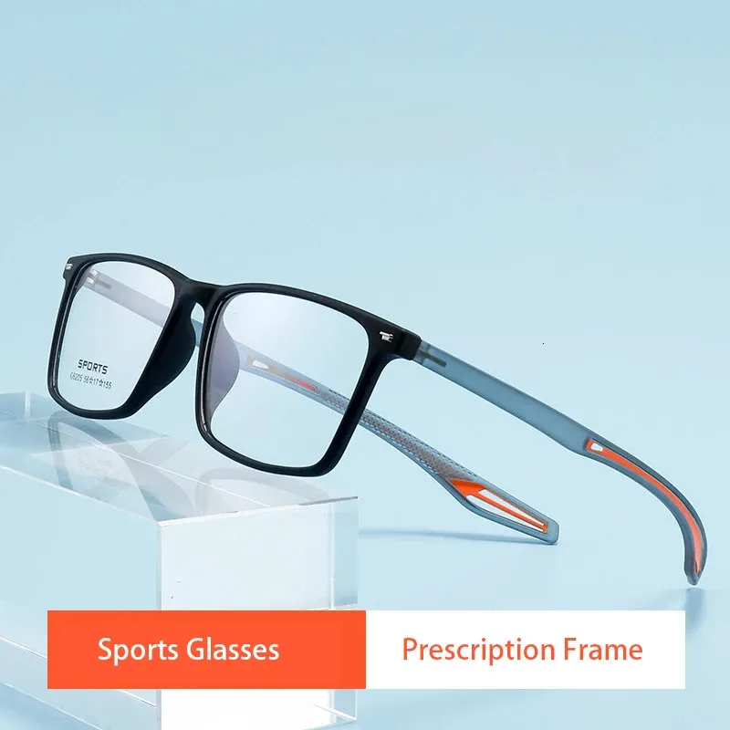 2023 Fashion Ultra Light Transparent TR90 Eyewear Sports Glasses For Men Large Size Eyeglasses Optical Prescription Frame 240109