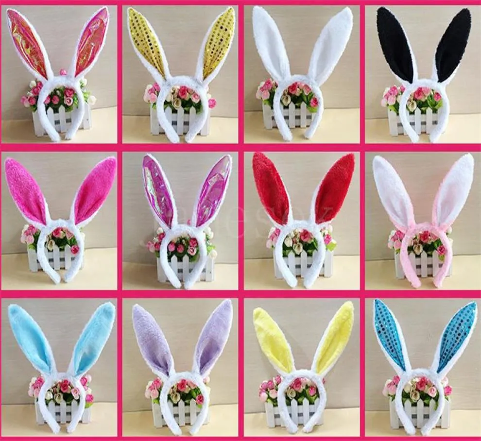 Favor de fiesta Niños de Pascua Lindo y cómodo Hairband Conejo Oreja Diadema Disfraz Disfraz Orejas de conejito Accesorios DB8953037192